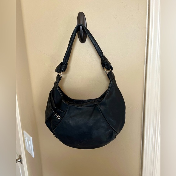 Bruno Rossi Black soft Leather Italian Made Medium Hobo Shoulder Bag Purse - Picture 1 of 16
